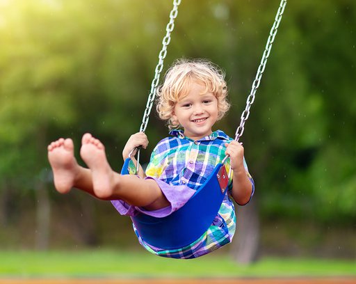 happy child on a swing